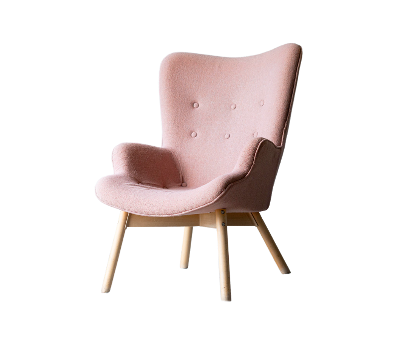 Modern beech wood chair side angle