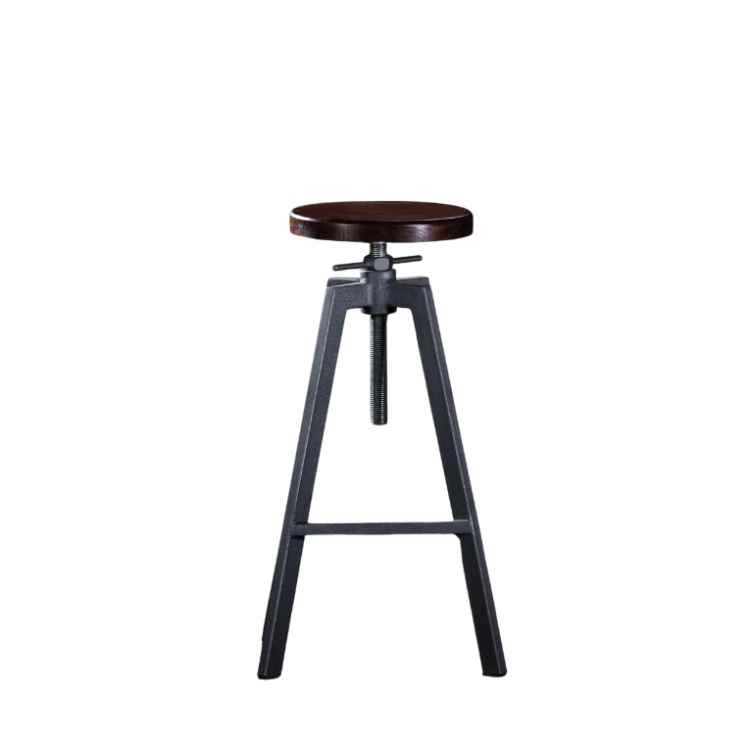 Black metal stool